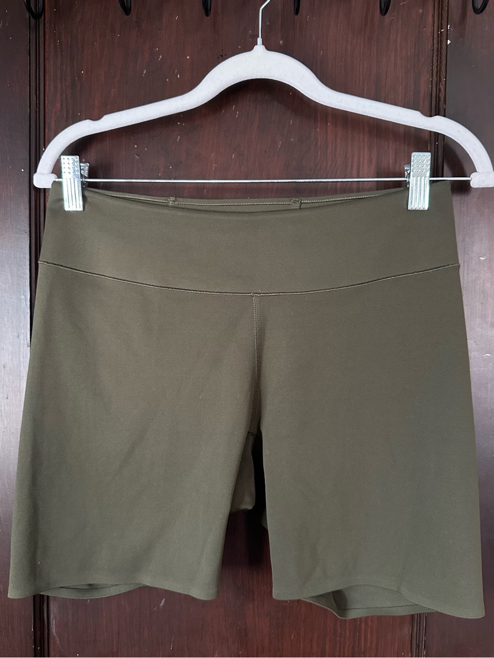 Uniqlo Olive Green High-Waist Biker Shorts